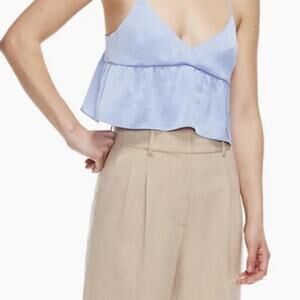 Wilfred Lover Satin Camisole Purple Cropped top Size Medium